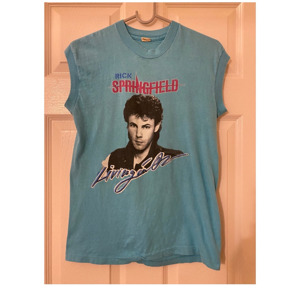 Vintage Rick Springfield Living In Oz World Tour 83 Tank Top Shirt size M